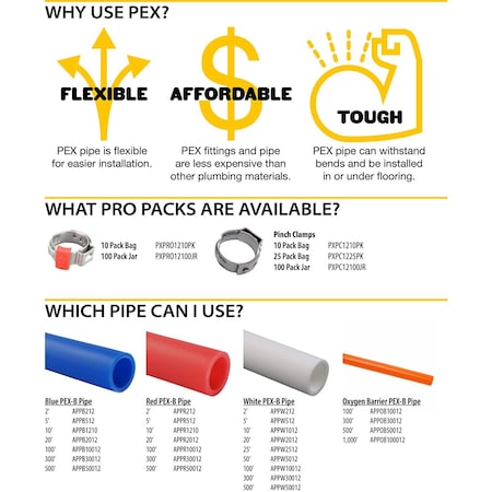 Apollo 1/2 in. Stainless Steel PEX Barb Pro Pinch Clamp Jar (100-Pack), 100PK PXPRO12100JR